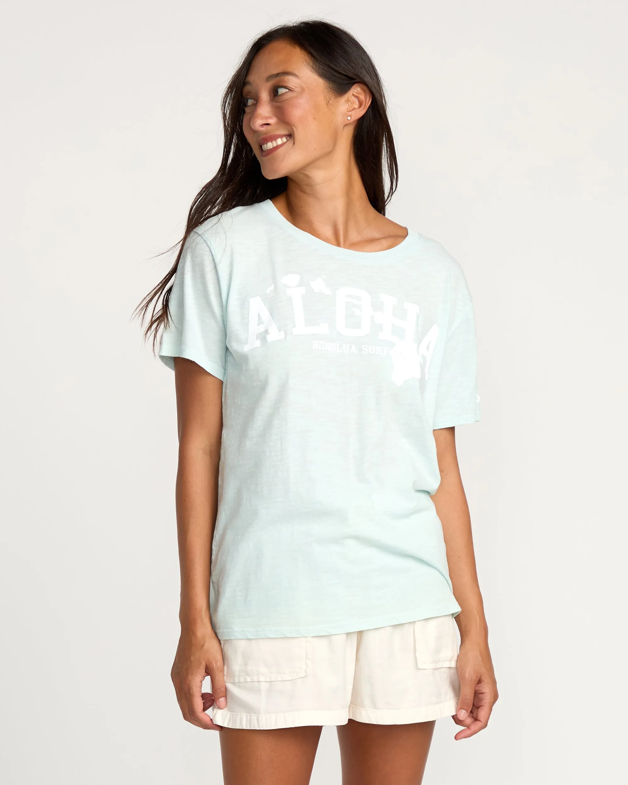 Womens Aloha State T-Shirt - Vista Blue