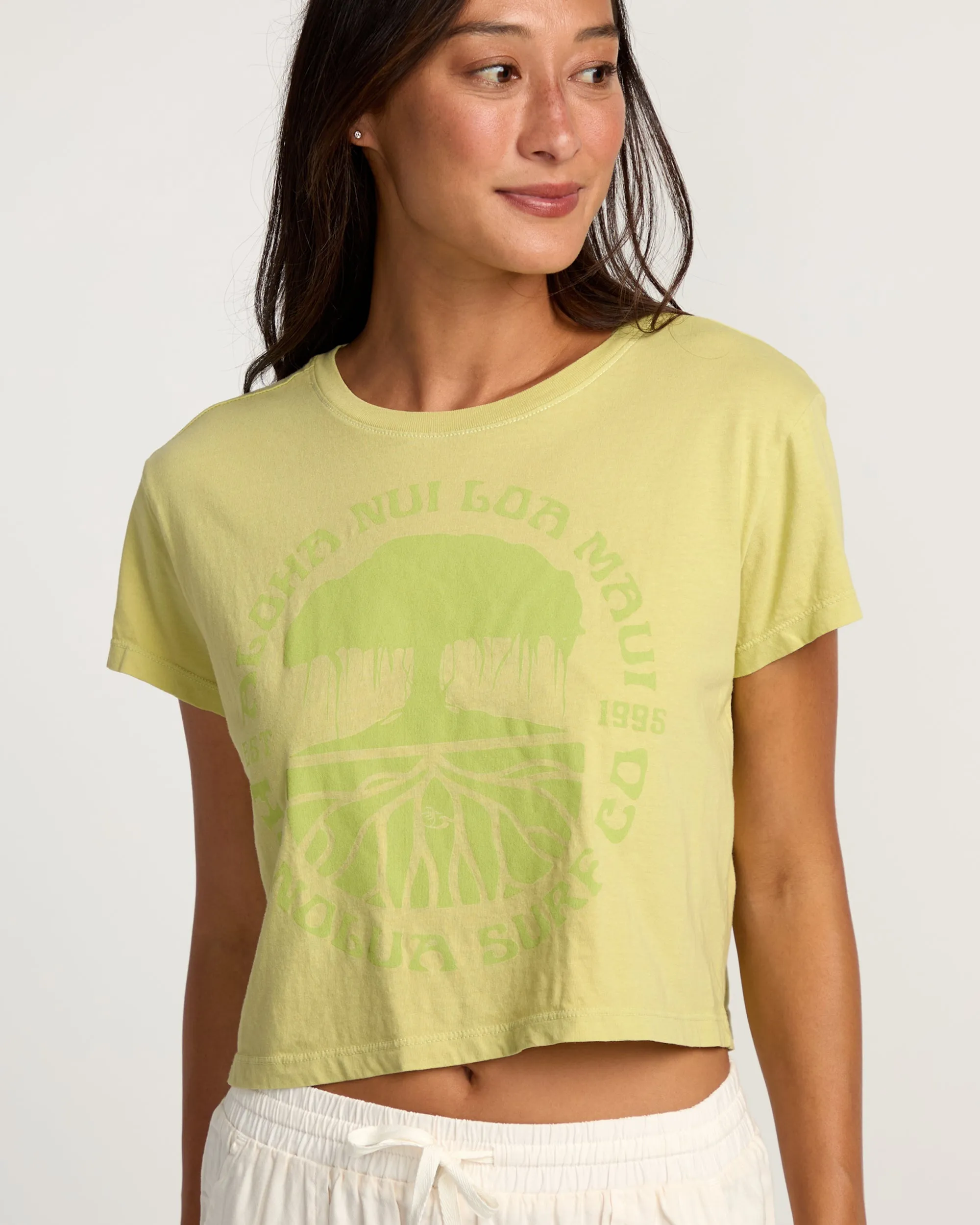 Womens Ma-Maui Nui Loa Short Sleeve Tee - Breadfruit