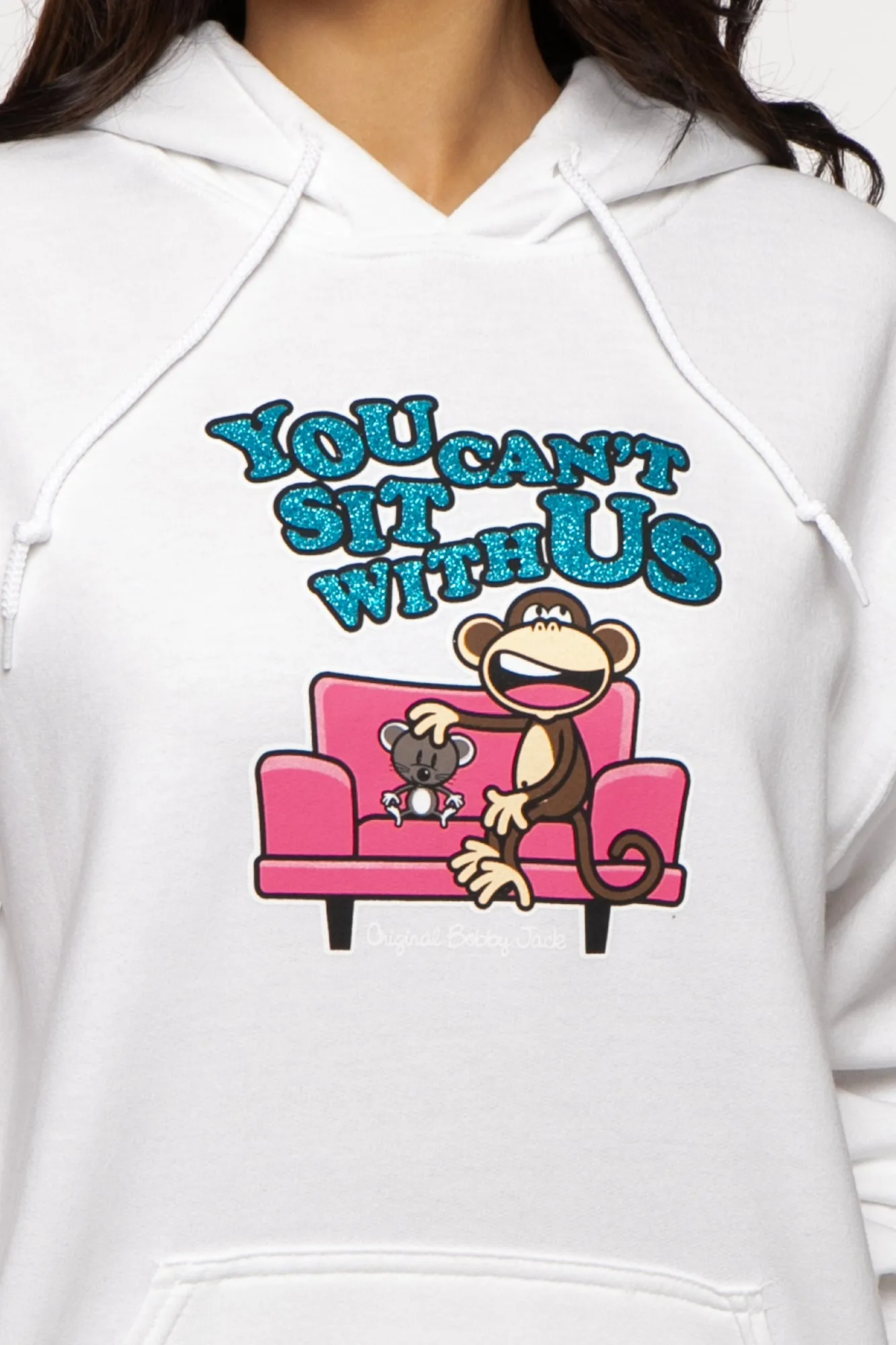 You Can't Sit - Bobby Jack Glitter Hoodie -White